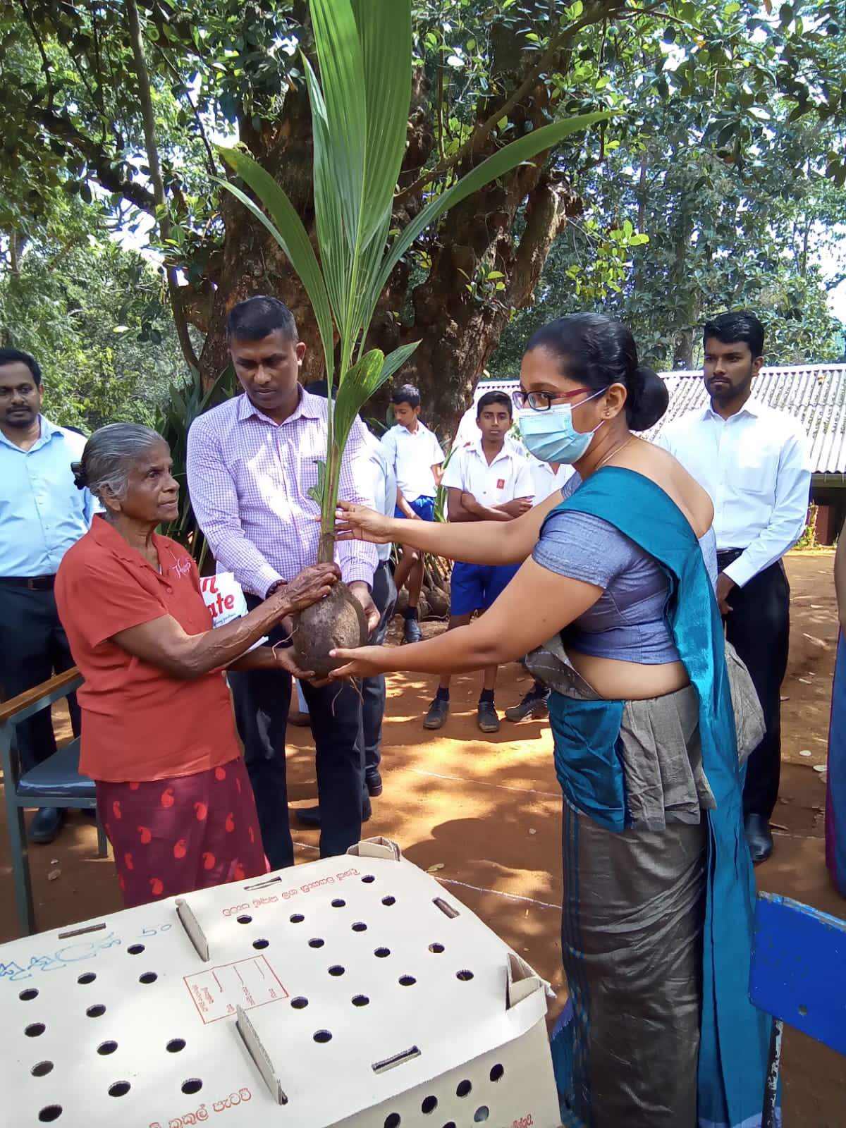 උකුවෙලකුකුල් පැටවුන් හා පොල් පැළ ලබා දීමේ වැඩසටහනක්.